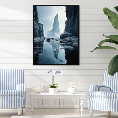 «Ieshea Teal Grey Iceberg Monochromatique Serenade», reproduction d'art sur toile