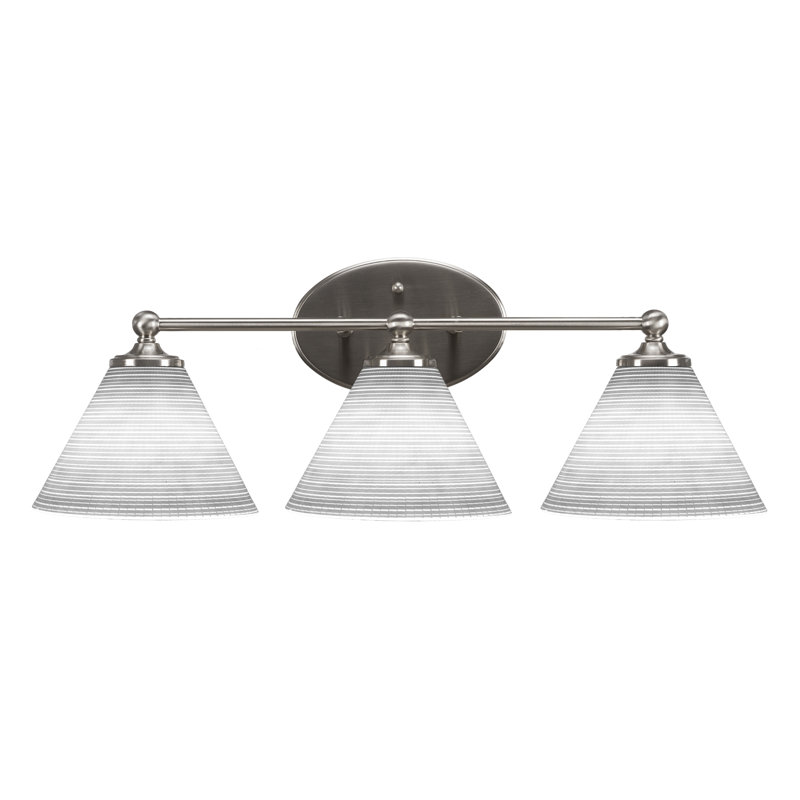Barre d'éclairage de salle de bain Aitkens, Nickel brossé, 3