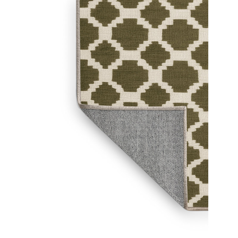 Tapis brun treillis lavable à la machine, Carré 3 pi