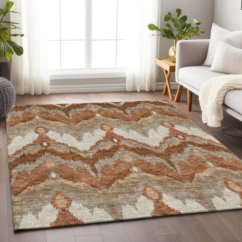 Tapis paprika de qualité supérieure lavable à la machine Prisco, Rectangle 2 pi 6 po x 3 pi 10 po