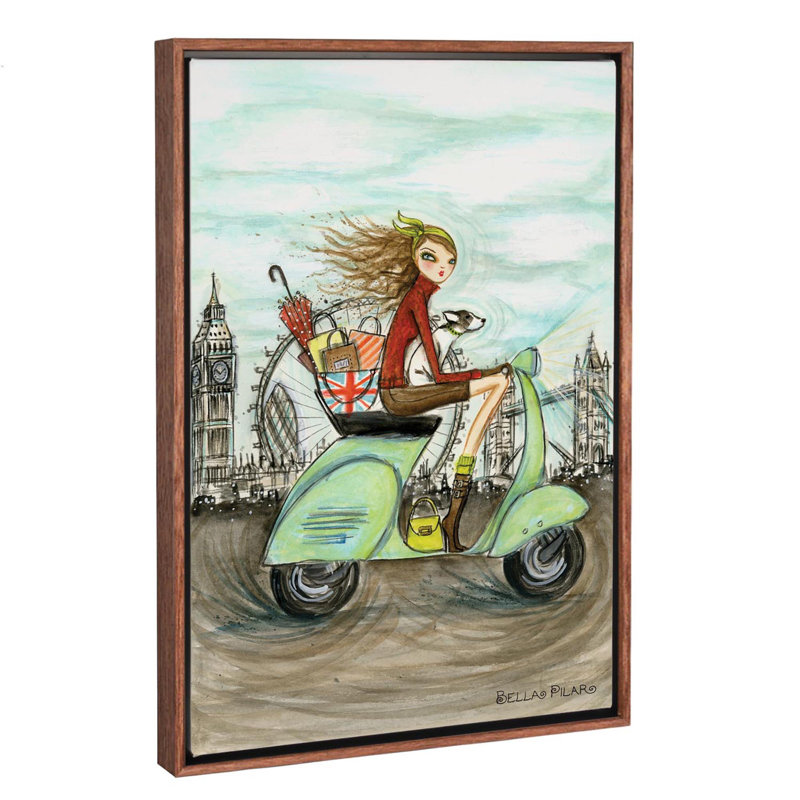 Art de londres, H 60 po x l 40po x P 1,5 po, Toile avec cadre en bois classique