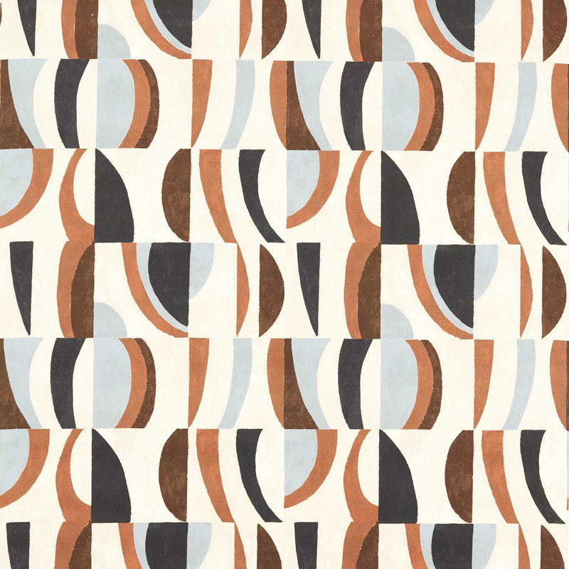 Reflect Torillo Fabric, Black Earth/Cornflower/Walnut