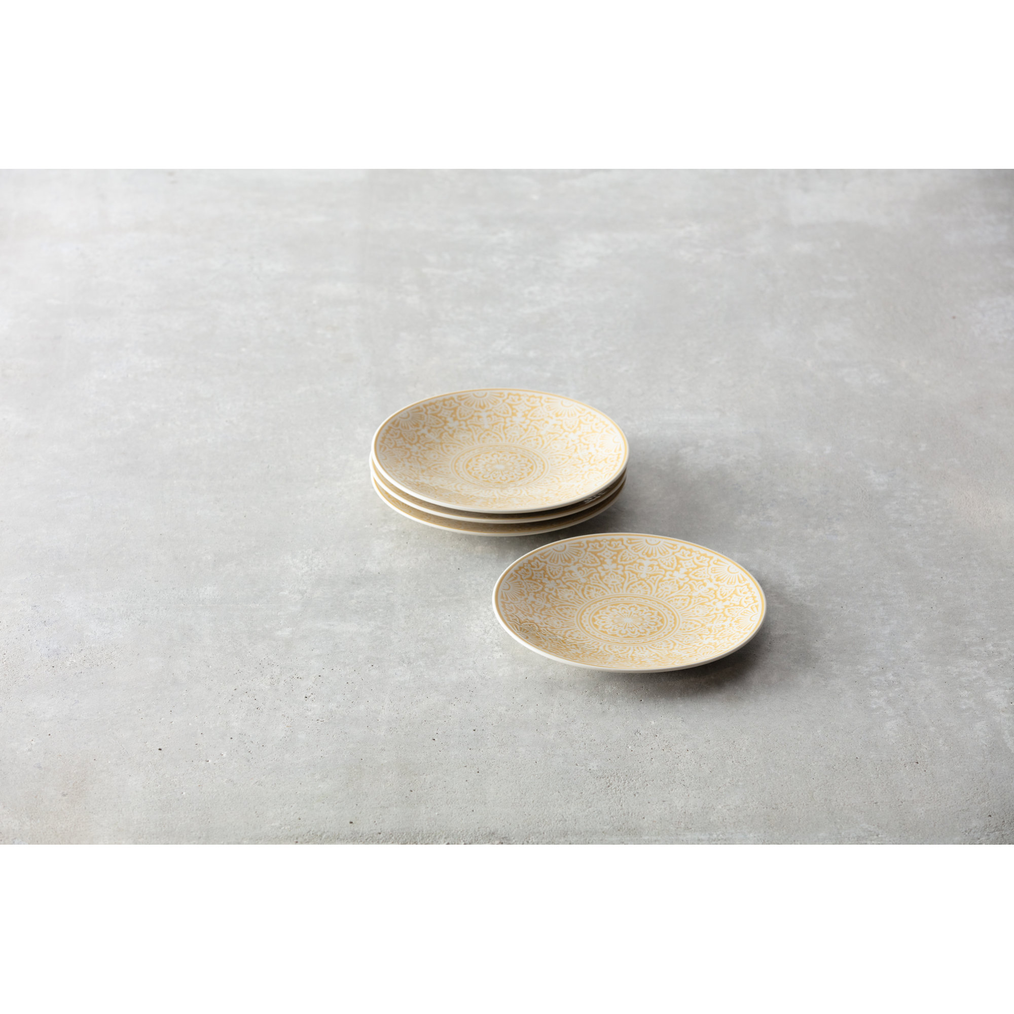 Fortessa Havana Porcelain, 8.5" Coupe Salad Plate (Set of 4), Honey, Yellow
