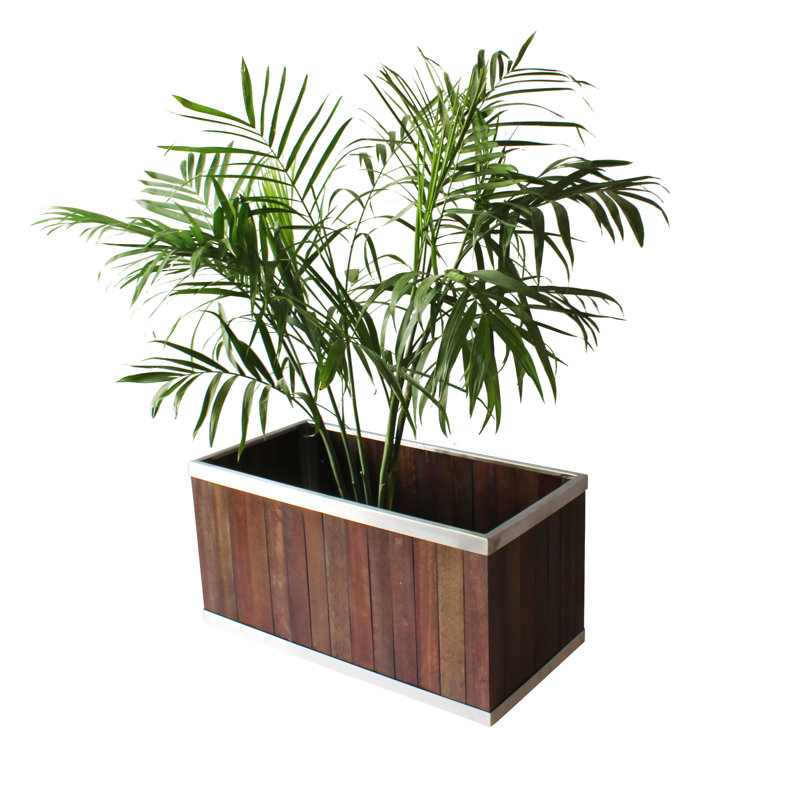 Boîte à fleurs rectangulaire eucalyptus, Marron foncé, H 10 po x l 10 po x P 20 po