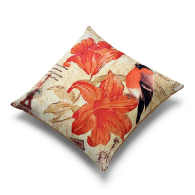 Coussin décoratif en mélange de coton Prismatic Bloom