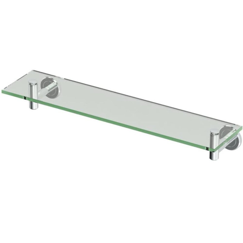 Wall Mounted Glass Shelf | 8 mm Thick Tempered Glass Shelf, Chrome