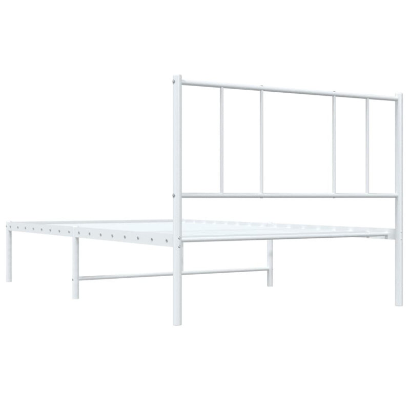 Lokesh Metal Bed, White, Small Single (2'6)