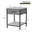 Table de chevet avec tiroir de rangement en tissu et tablette ouverte, petite table de chevet pour la chambre à coucher-192386608