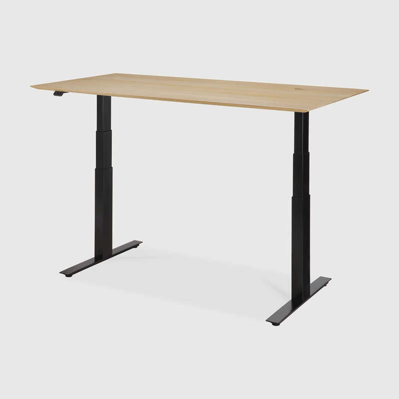 Bok Standing Desk, 25" H x 63" W x 31.5" D, Oak Black/Black