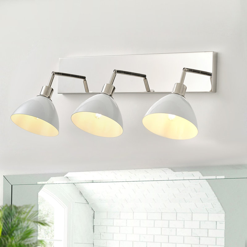 3-lamp White Adjustable Iron Mirror Front Light, Chrome