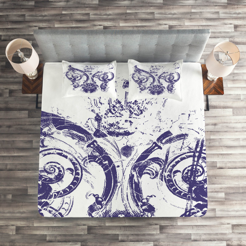 Traditional Polyester Coverlet, King Bedspread + 2 Shams