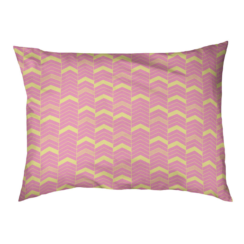 Coussin de concepteur lineed Chelan, Grand (L 50 po x l 40 po), Rose / Jaune