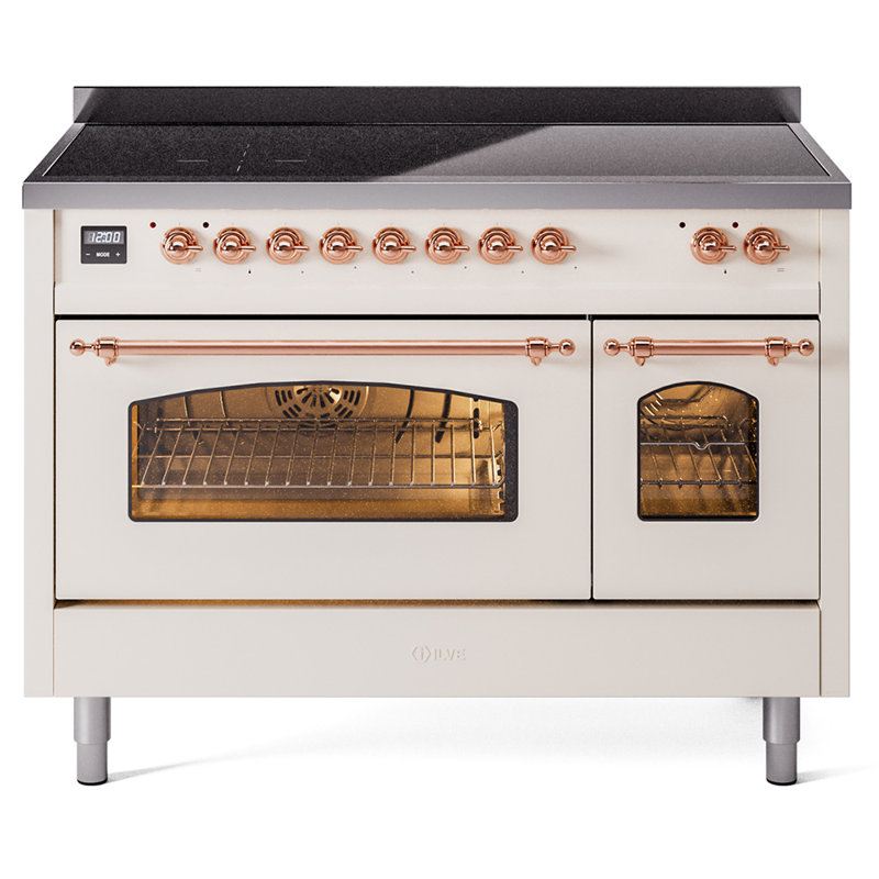 ILVE Nostalgie II 48 in Induction Range, Antique White/Copper