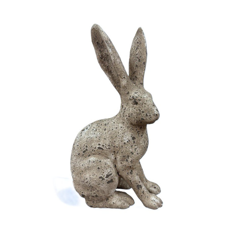 Figurine de lapin rustique en résine, H 18,5 po x l 11 po x P 6,5 po