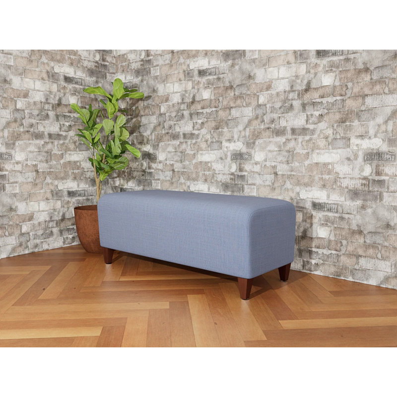 Banc de réception Ravenna, Bois de noyer, Chambray bleu marine clair