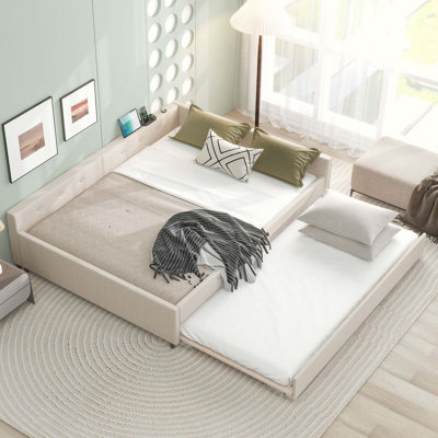 Luly Upholstered Linen Blend Standard Bed