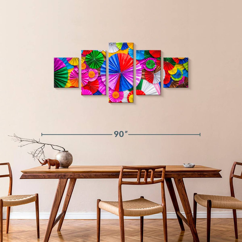 Colourful Origami Flowers, H 34 po x l 74 po