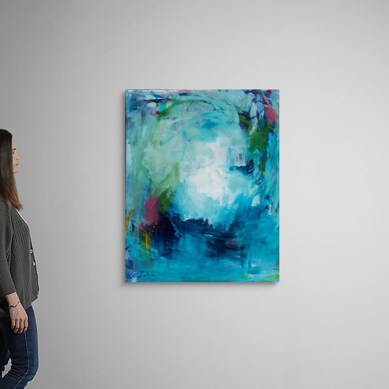 Reproduction d’art sur toile, "Blue as the Ocean" par Amira Rahim, Toile tendue, H 45 po x l 36 po x P 1,25 po