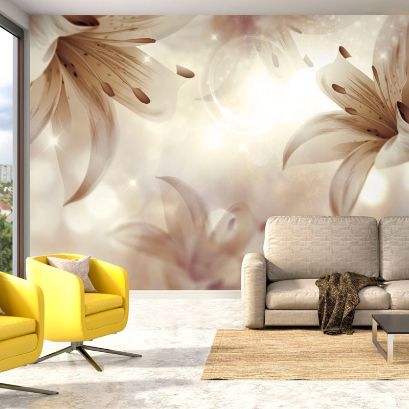 Gentle Symphony Semi-Gloss Paste the Wall Mural, 400 cm x 280 cm, Ivory/Brown