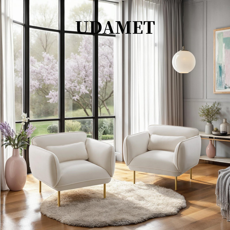 Fauteuil surdimensionné à accoudoirs rembourré Velveta