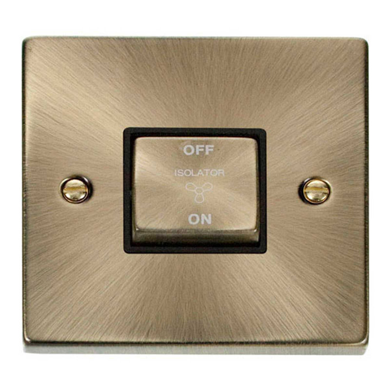 Antique Brass 10A 1 Gang Ingot 3 Pole Fan Isolation Switch