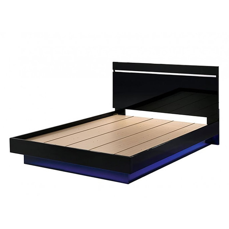 Torren Platform Bed, Queen, Black/Chrome