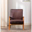 Fauteuil de style Mid-Century moderne de 25 po de largeur, brun foncé-133587793
