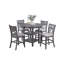 Ensemble de table à hauteur de comptoir 5 pièces Sienna, 4 chaises, 2 tablettes, bois gris