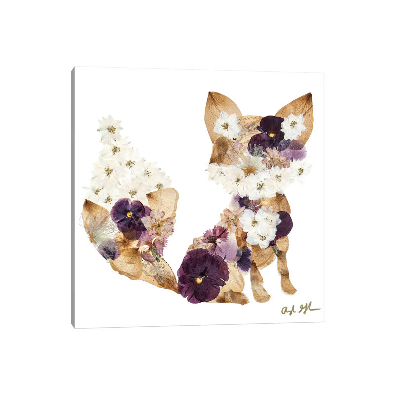 Fox - Purple by Oxeye Floral Co - Wrapped Canvas Gallery-Wrapped Canvas Giclée, 45.72 cm H x 45.72 cm W x 1.91 cm D