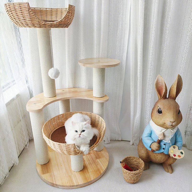 4 Tiers Cat Tree with Condons,Perch,Scratching Posts