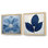 Feuilles bleues - Silhouette saphir - ensemble de 2 feuilles carrées