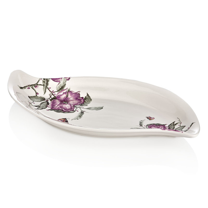 Plate, White/Pink/Green/Orange