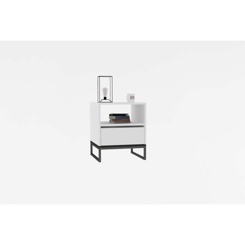 51 cm W Bedside Table, White