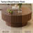 Round Drum Coffee Table with Storage-389920642-393056295