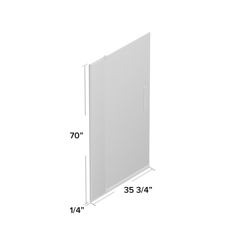 Revel 35.8'' x 70'' Pivot Shower Door with CleanCoat Technology, Anodized Dark Bronze, Crystal Clear