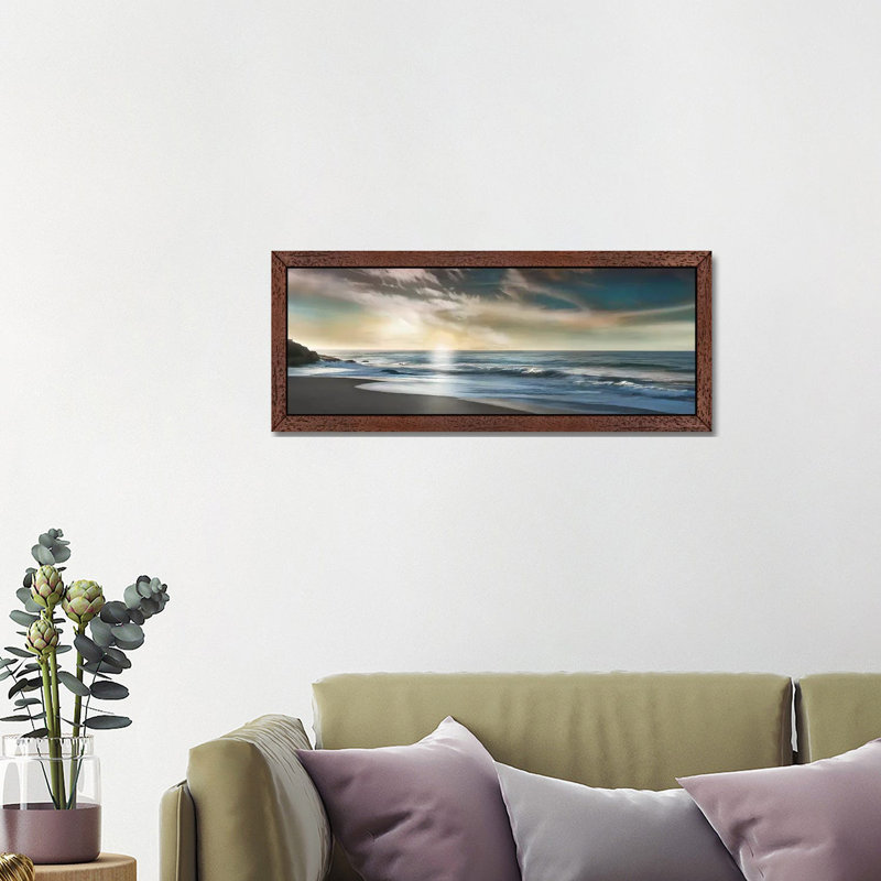 The Promise by Mike Calascibetta - Panoramic Print on Canvas, 30.48 cm H x 91.44 cm W, Brown Framed
