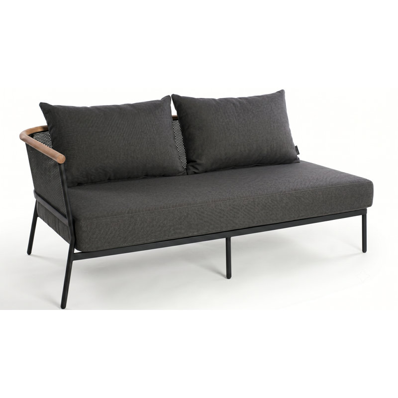 Causeuse 2 places avec coussin, Anthracite, Suie, Gauche