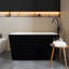 Baignoire de trempage autoportante 49 po en acrylique, drain mat et trop-plein noir, baignoire au design moderne pour les rénovations de salle de bain-123187027