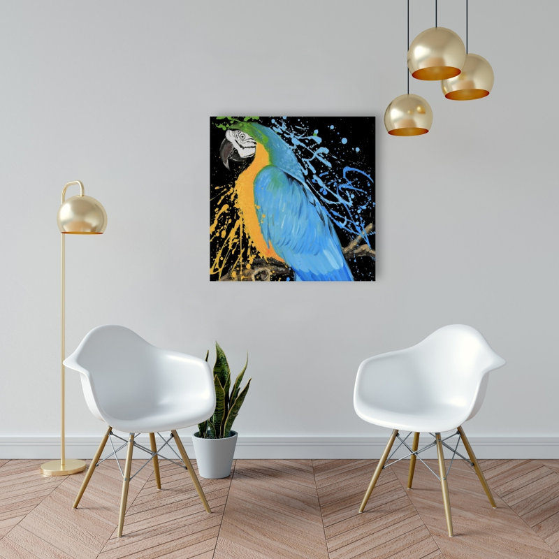 Toile de perroquet ara bleu - oiseau de chambre