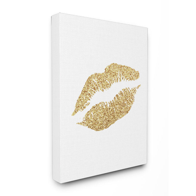 Art mural sur toile Glitter Lips Glam par House of Lulu, H 20 po x l 16 po x P 1,5 po, Toile