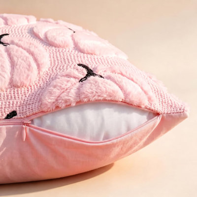 Housses de coussin automnales citrouille, lot de 2, 40 x 40 cm, rose, douce fourrure synthétique, décorations d'automne pour la maison, Thanksgiving et les récoltes d'automne, coussins pour véranda, canapé, lit ou salon