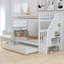 Lit simple superposé au dessus d'un lit simple avec lit gigogne et rangement-410312763