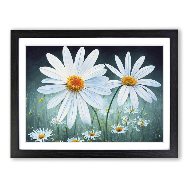 Daisy Flower Vol.2 - Framed Print, Black, 46cm H x 64cm W x 2cm D