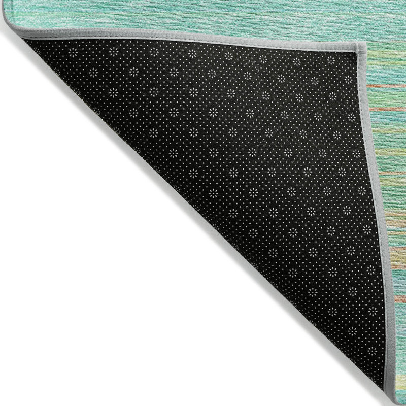 Tapis extérieur lavable rayé vert aqua 5 pi x 8 pi
