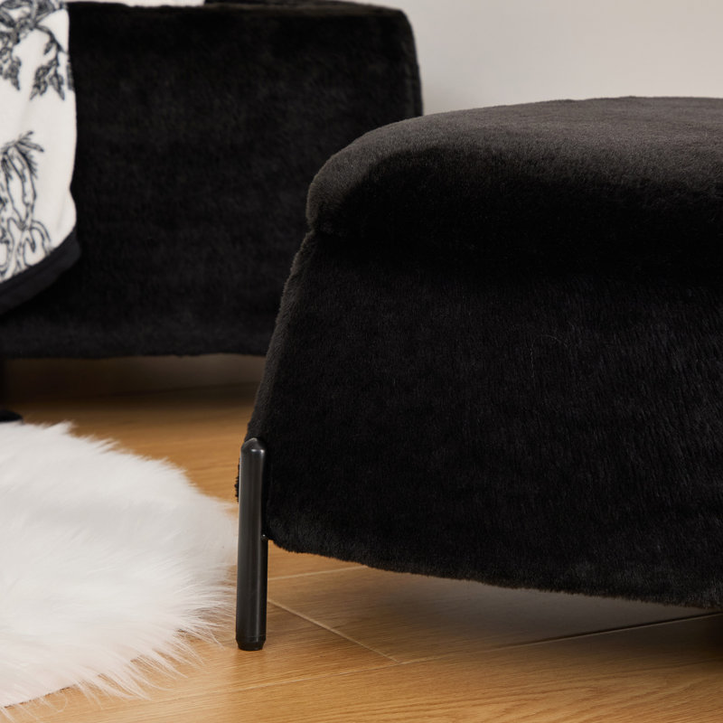Tabouret à langer avec repose-pieds 29 po, Noir