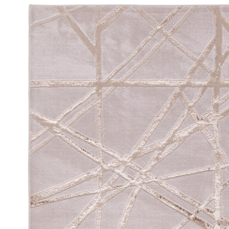 Gold Abstract Easy To Clean Modern Rug For Living Room, Bedroom And Dining Room, Rectangle 120 x 170cm