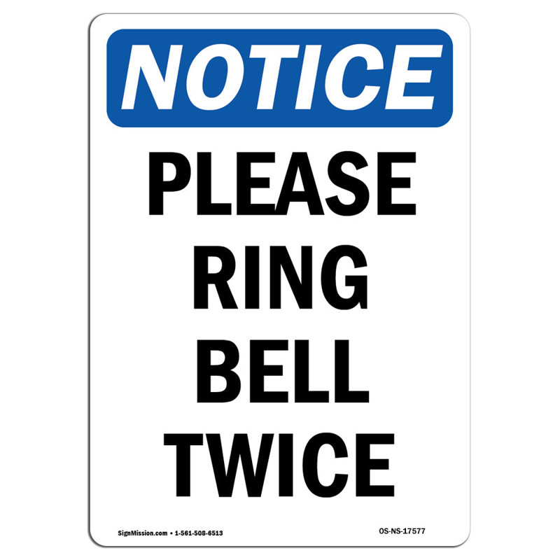 Please Ring Bell Twice Sign