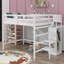 Lit mezzanine double avec armoire de rangement et escalier Jakema-70348836