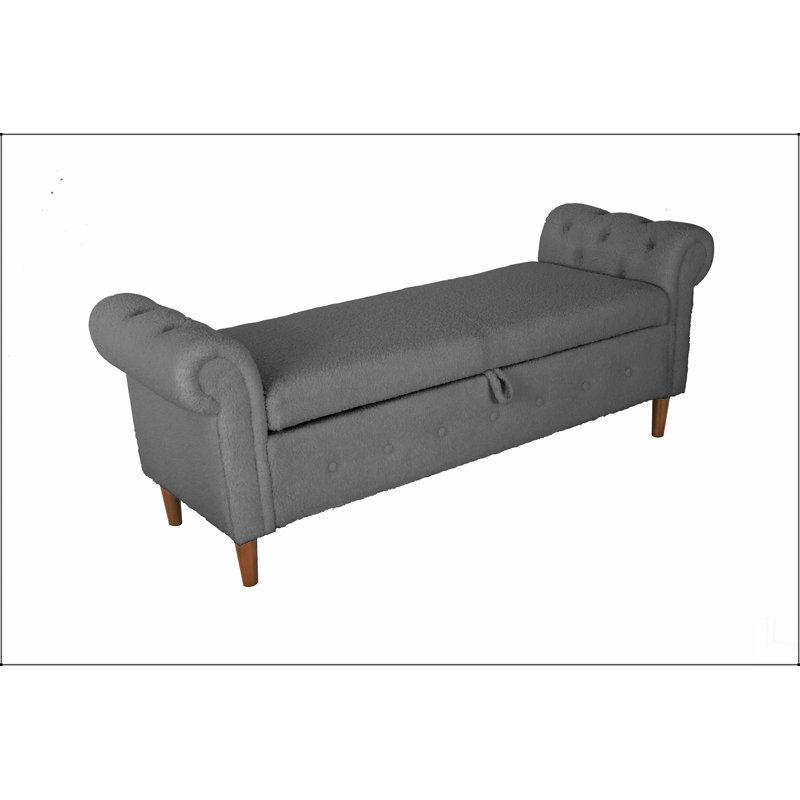Multifunctional Storage Rectangular Sofa Stool, Gray