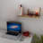 Solid Wood Wall Shelf with Metal Brackets, 17.7 x 6.3 x 6.3 inches | Durable 100% Solid Wood, Holds Up to 6.6 lbs | Modern Industrial Design in Gold and Brown | Perfect for Home, Office, or Gallery Display